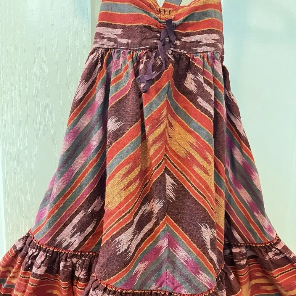 Ralph Lauren Tribal Aztec Ikat Print Maxi Dress Sundress Cotton Girls Size 3/3T